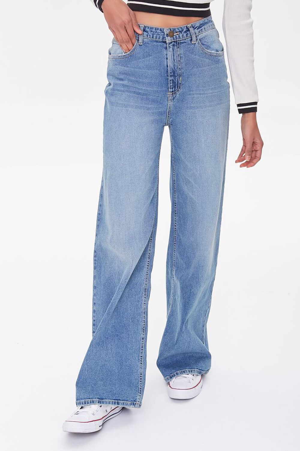 MEDIUM DENIM High-Rise Straight Jeans, image 2