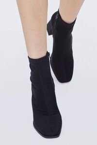 BLACK Faux Leather Zip-Up Booties, image 4