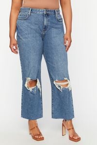 MEDIUM DENIM Plus Size 90s-Fit Distressed Jeans, image 7