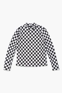 BLACK/WHITE Girls Checkered Print Top (Kids), image 1