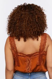 ROOT BEER Plus Size Satin Lace-Trim Cami, image 3