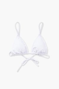 WHITE Plus Size String Triangle Bikini Top, image 4