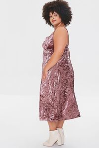 WINE Plus Size Crushed Velvet Dress, image 2