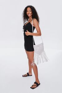 BLACK Linen-Blend Mini Dress, image 5