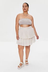 ASH BROWN Plus Size Tiered Flounce Mini Skirt, image 5