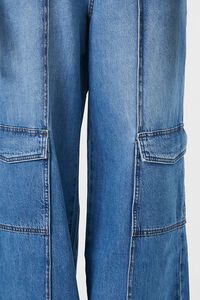 DARK DENIM High-Rise Wide-Leg Cargo Jeans, image 4