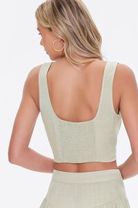 LIGHT GREEN Cropped Button-Front Tank Top, image 3