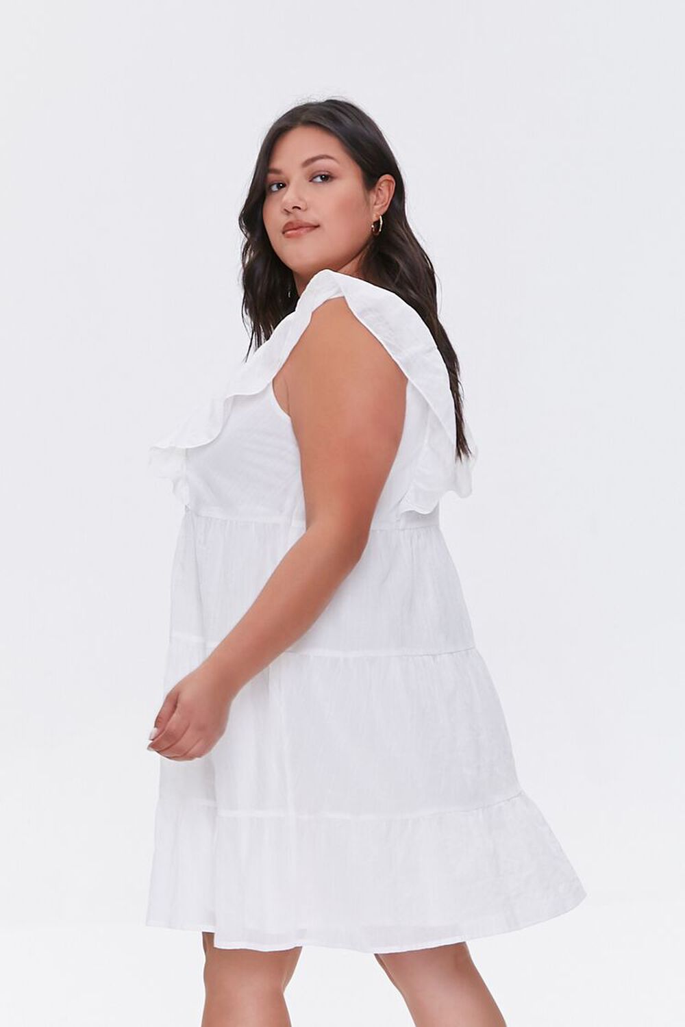 Plus Size Ruffle-Trim Mini Dress, image 2