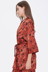 RUST/BLACK Satin Spotted Robe, image 2