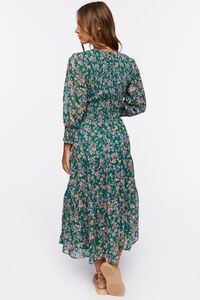 DARK GREEN/MULTI Floral Print Midi Dress, image 3