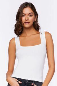 WHITE Fitted Tank Top, image 1