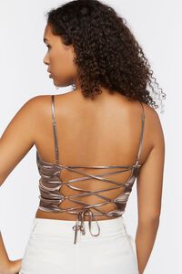 GOAT Satin Lace-Up Cropped Cami, image 3