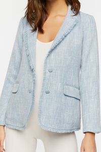 DUSTY BLUE/MULTI Tweed Single-Breasted Blazer, image 6
