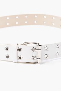 WHITE Faux Leather Grommet Hip Belt, image 3