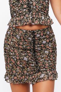 BLACK/MULTI Floral Print Mini Skirt, image 6