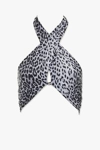 BLACK/MULTI Leopard Print Halter Bikini Top, image 3