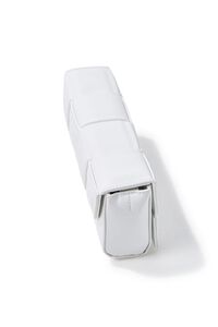 WHITE Faux Leather Crosshatch Crossbody Bag, image 2