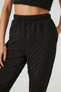 BLACK Quilted Ankle Joggers, image 5