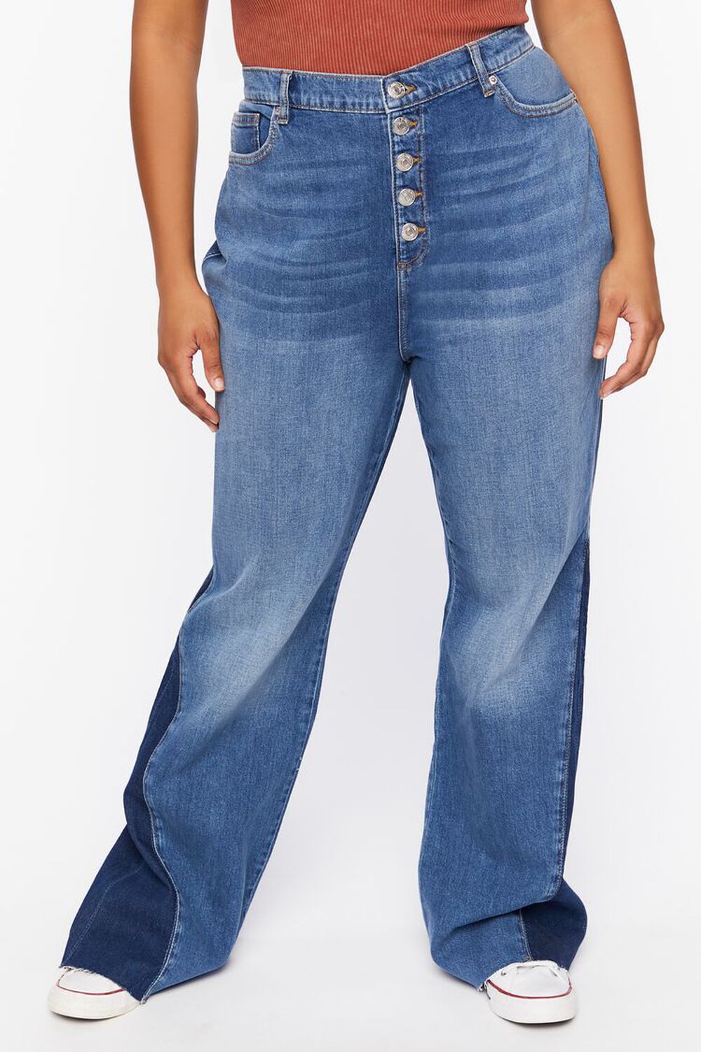 MEDIUM DENIM Plus Size Reworked Flare Jeans, image 2