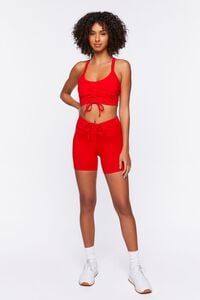 HIGH RISK RED Ruched Drawstring Sports Bra, image 4