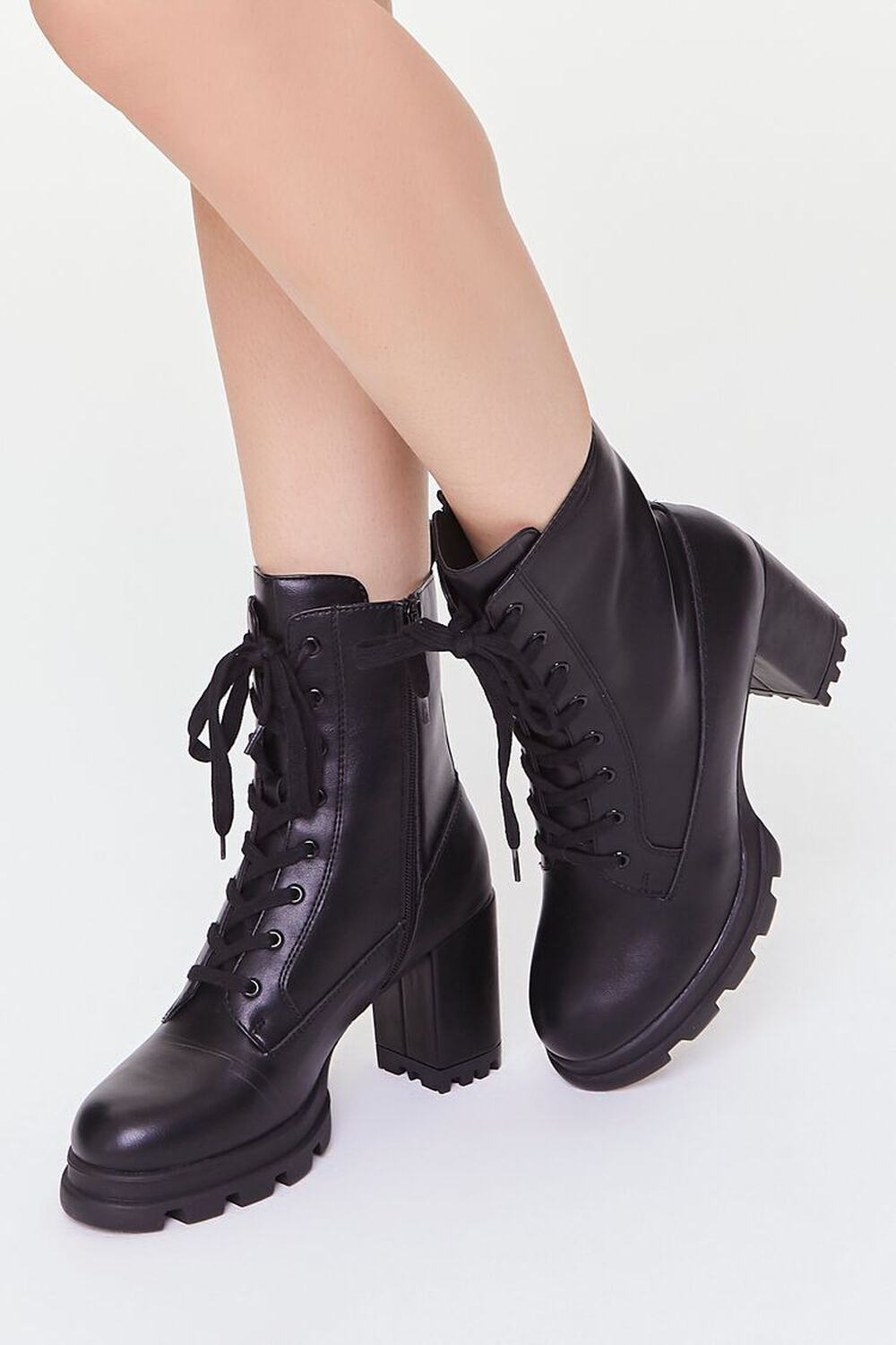 Faux Leather Lug-Sole Booties