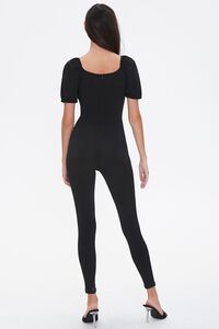 BLACK Scoop Puff-Sleeve Jumpsuit, image 3