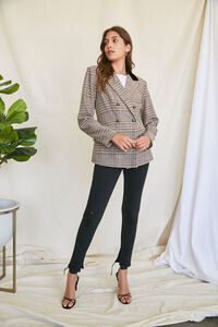 BROWN/MULTI Plaid Double-Breasted Blazer, image 4