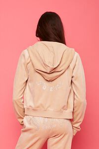 TAUPE/SILVER Juicy Couture Velour Zip-Up Jacket, image 3