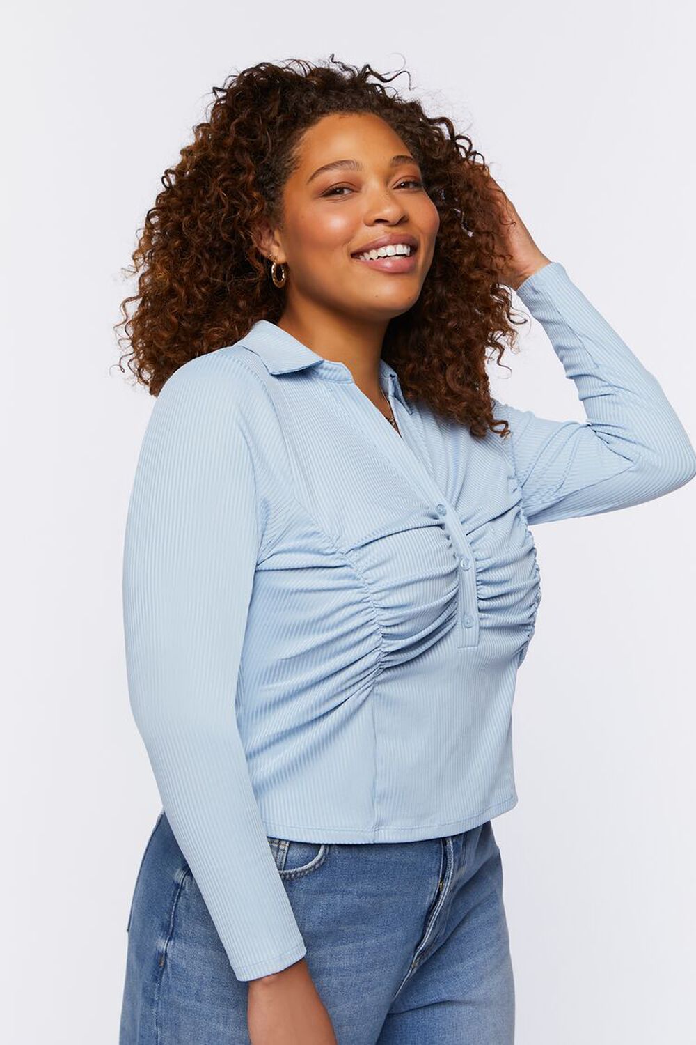 Plus Size Ruched-Bust Shirt, image 1