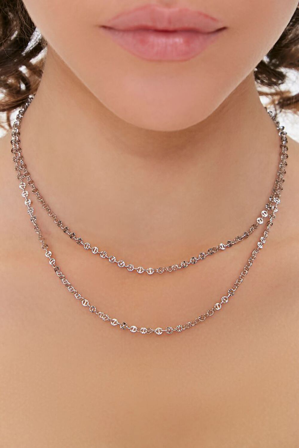 SILVER Link-Chain Layered Necklace, image 1