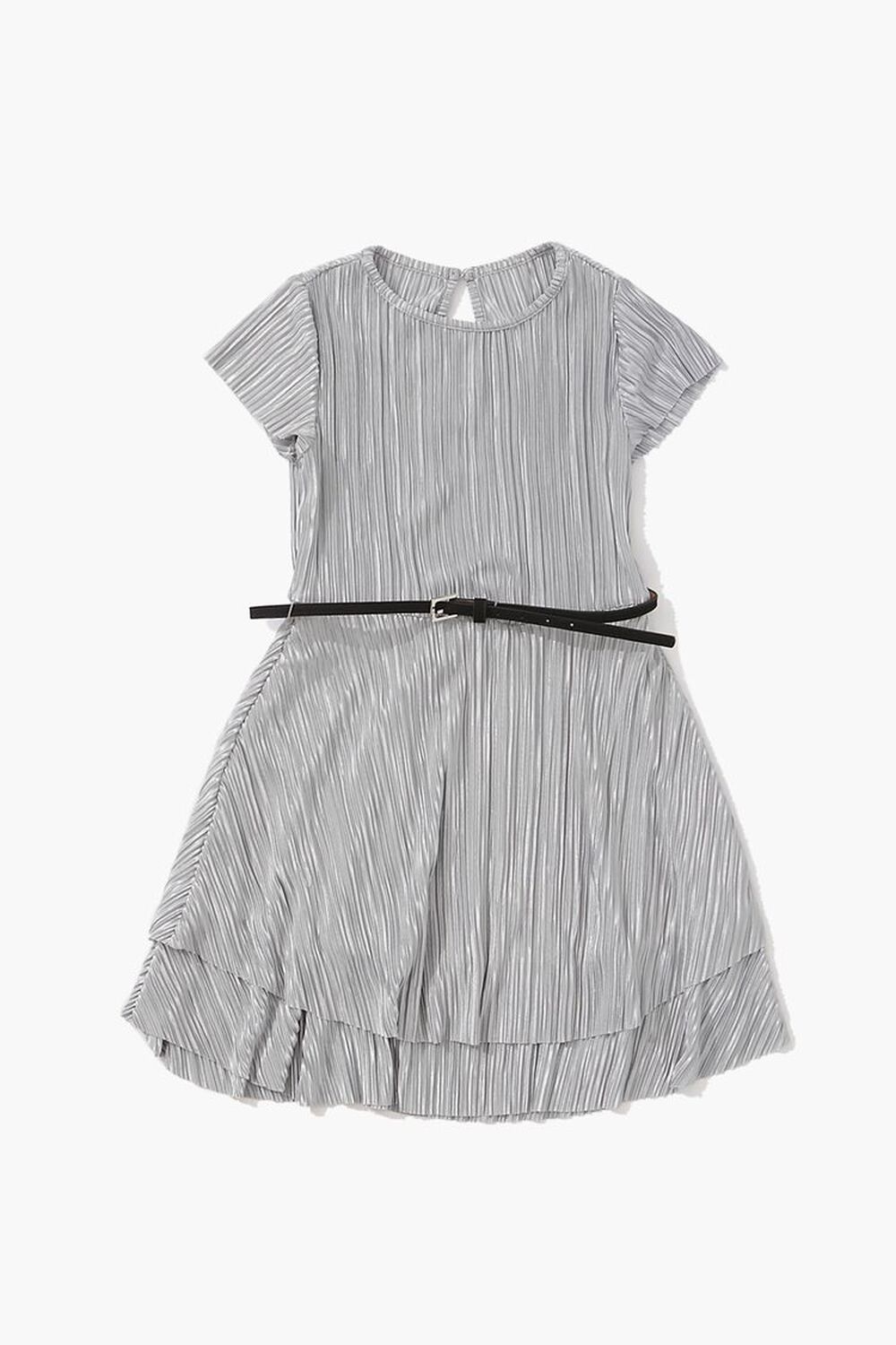 SILVER Girls Belted Pleated Dress (Kids), image 1