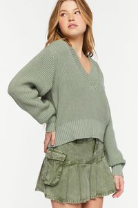 SAGE Purl Knit V-Neck Sweater, image 2