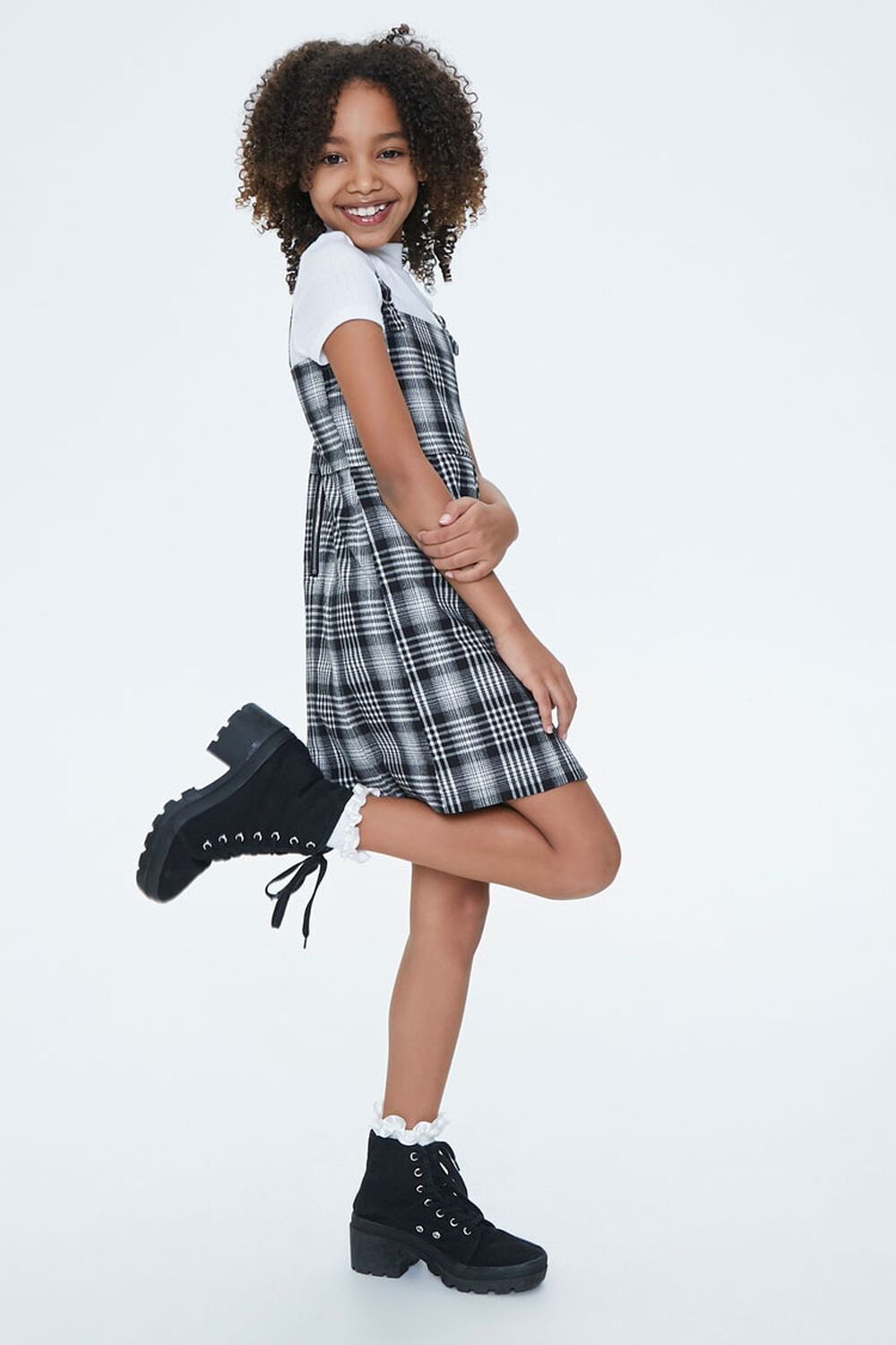 Girls Plaid Pinafore Dress (Kids), image 3