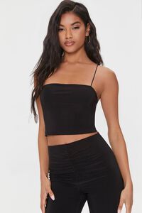 BLACK Fitted Cropped Cami, image 1