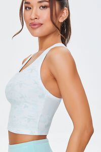 SEAFOAM/WHITE Active Floral Cropped Tank Top, image 2