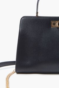 Faux Leather Structured Satchel, image 4