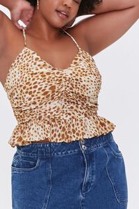 BROWN/IVORY Plus Size Leopard Print Cami, image 5