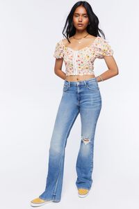 IVORY/MULTI Sweetheart Floral Print Top, image 4