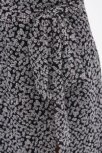BLACK/MULTI Floral Tie-Waist Midi Skirt, image 5