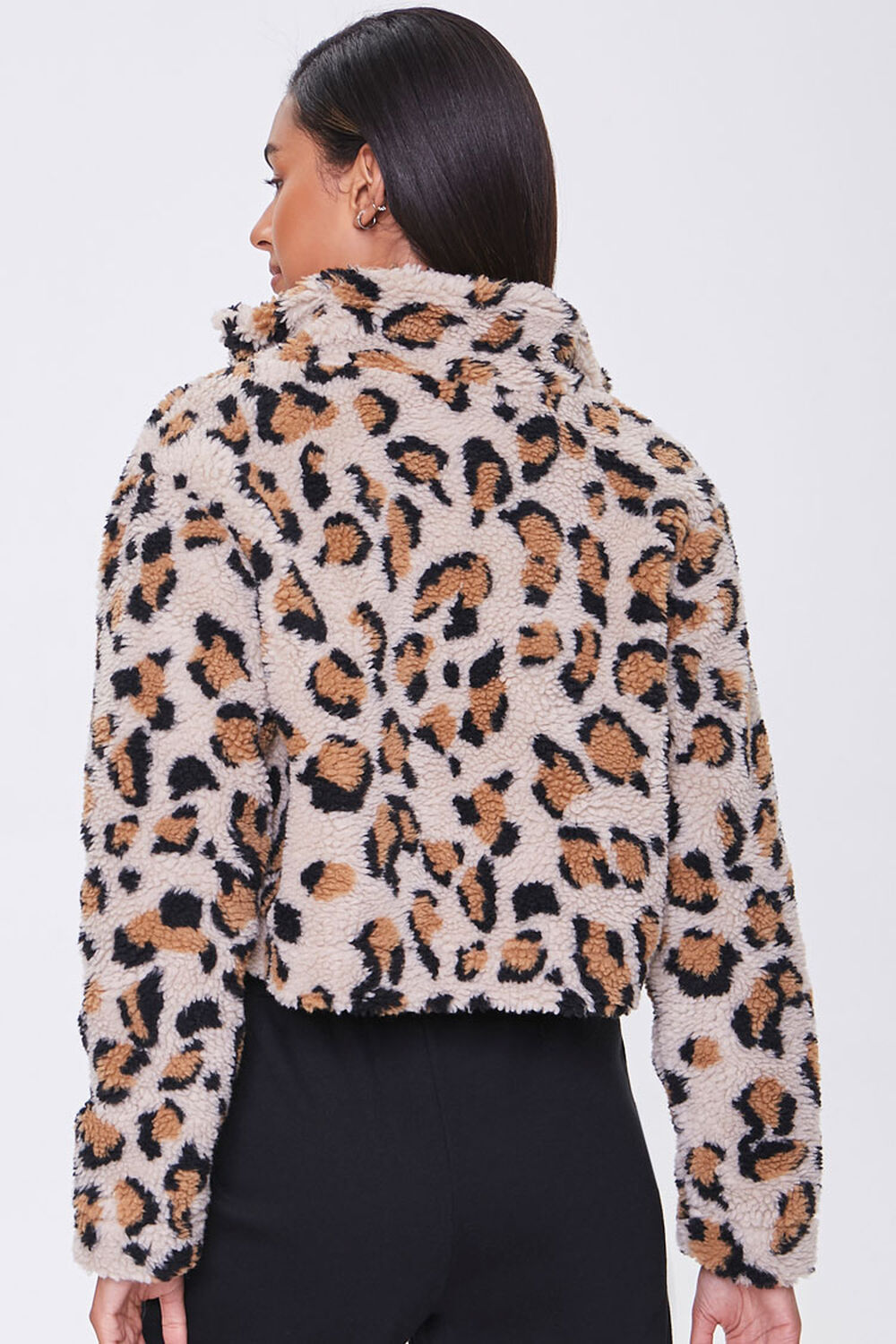 TAUPE/MULTI Faux Shearling Leopard Print Jacket, image 3