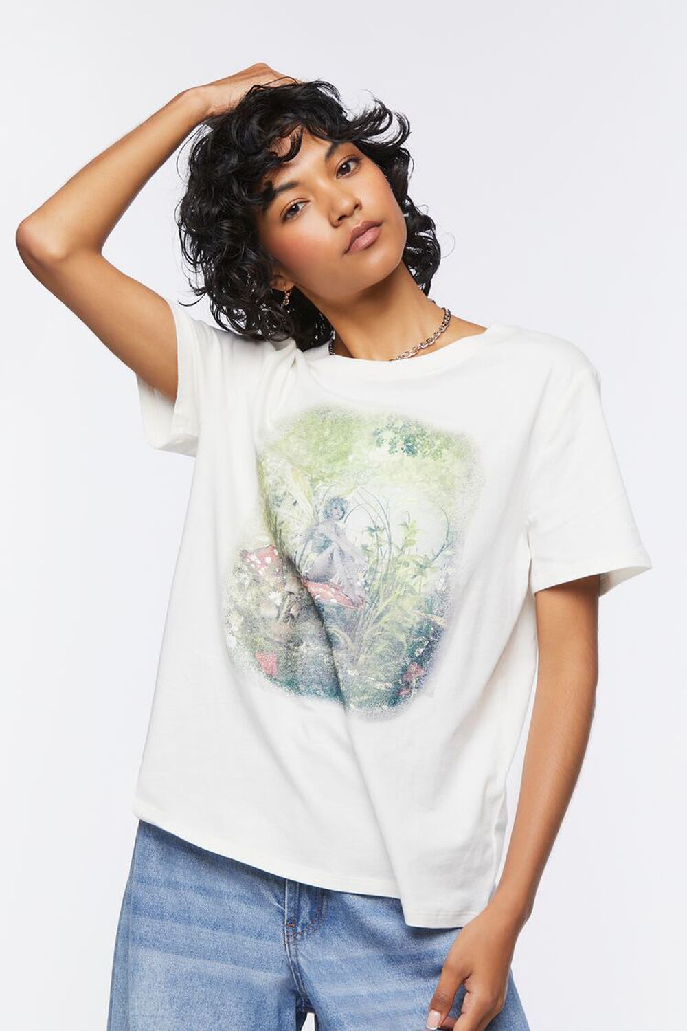 TAUPE/MULTI Organically Grown Cotton Graphic Tee, image 1