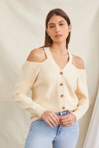 CREAM Open-Shoulder Buttoned Sweater, image 1