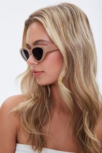 NUDE/BLACK Tinted Oval Sunglasses, image 2