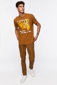 TAN/MULTI Organically Grown Cotton Happy Face Graphic Tee, image 4