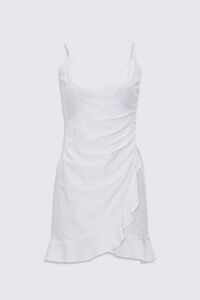 WHITE Mock Wrap Cami Dress, image 4