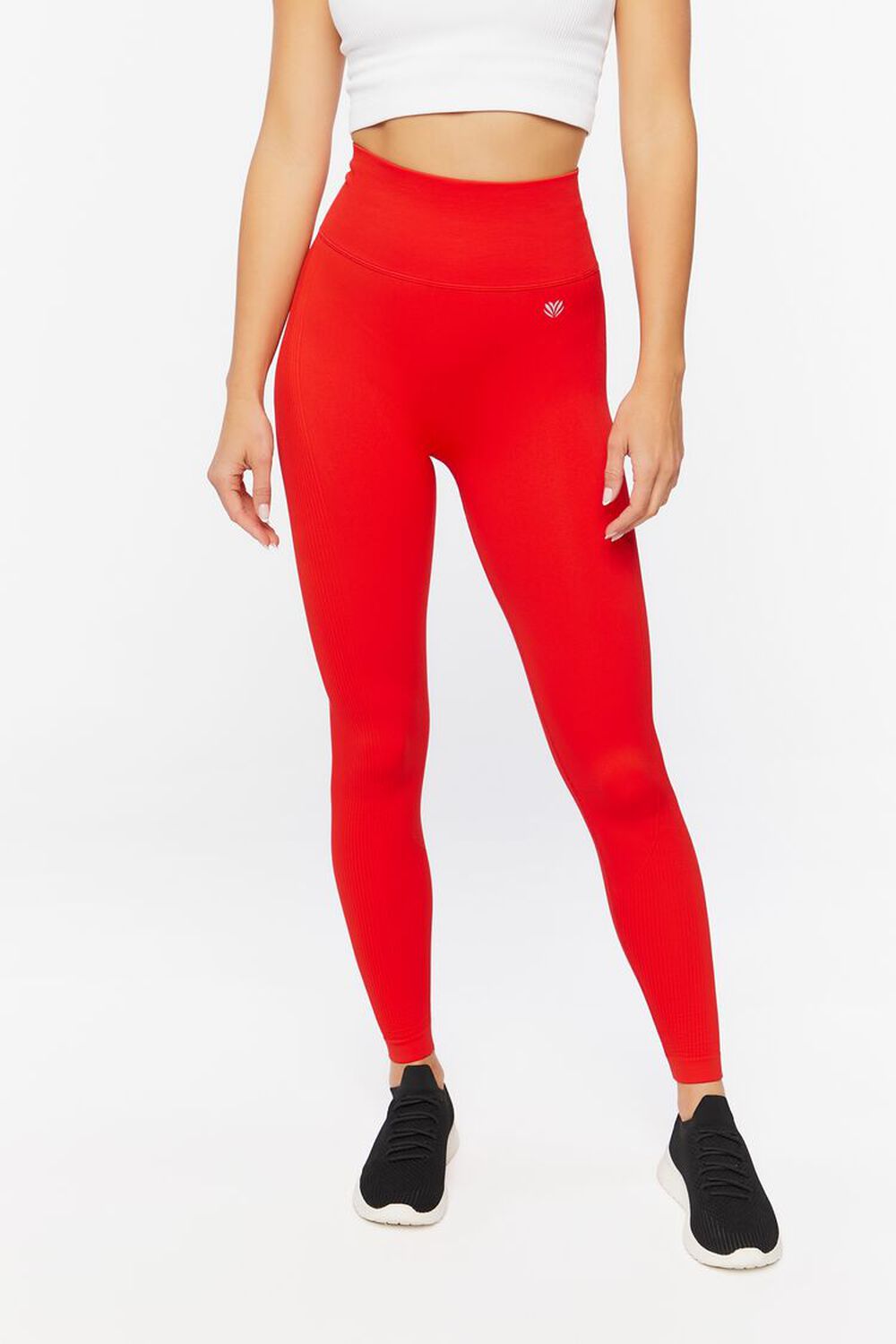FIERY RED Active Seamless High-Rise Leggings, image 2