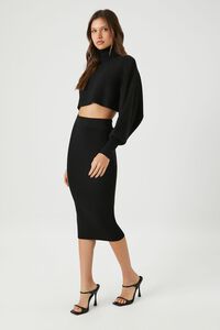 BLACK Turtleneck Sweater & Skirt Set, image 2