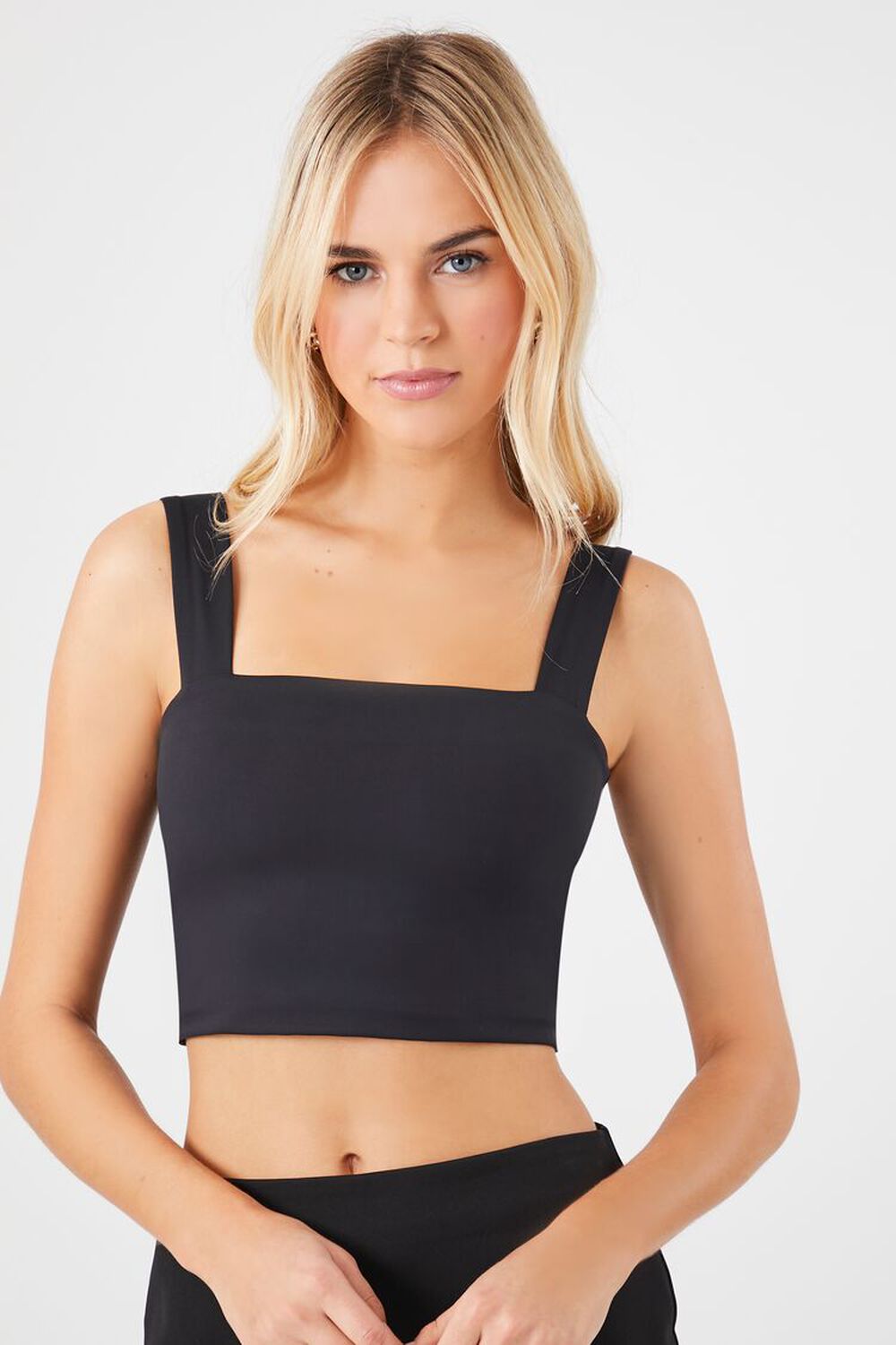 Square-Neck Cropped Tank Top
