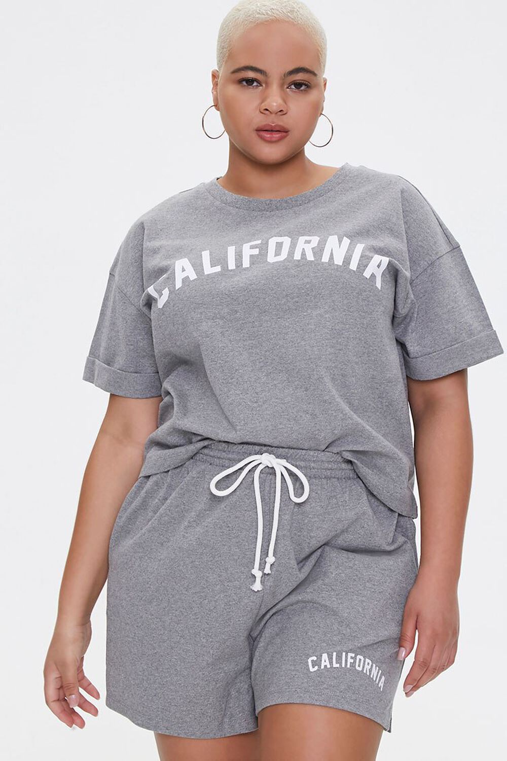 Plus Size California Tee & Shorts Set, image 1