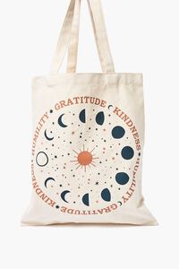 NATURAL/MULTI Sun & Moon Graphic Tote Bag, image 1